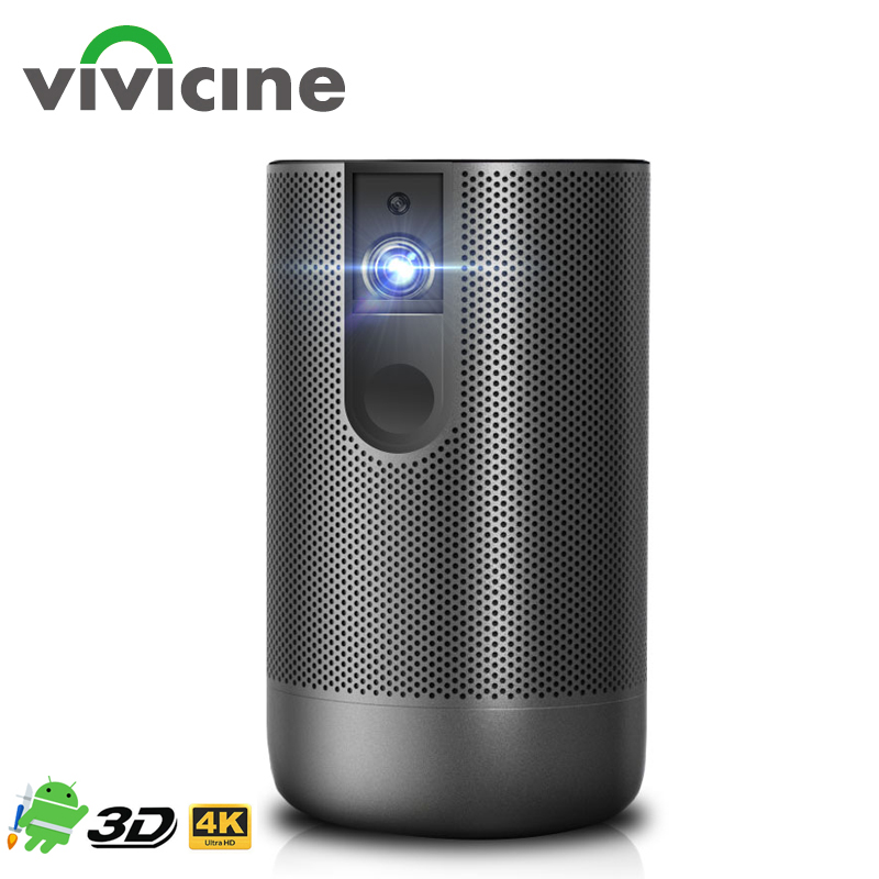 Vivicine-업그레이드 T12 풀 HD 홈 시어터 프로젝터, 내장 배터리, 안드로이드 1920 와이파이, 스마트 폰과 동기화, 1080x1080 7.1 P